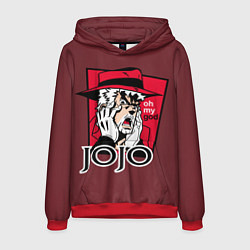 Толстовка-худи мужская Приключения ДжоДжо, цвет: 3D-красный