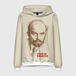 Толстовка-худи мужская Ленин, цвет: 3D-белый