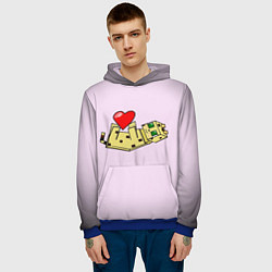 Толстовка-худи мужская MINECRAFT, цвет: 3D-синий — фото 2