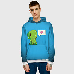 Толстовка-худи мужская MINECRAFT, цвет: 3D-белый — фото 2