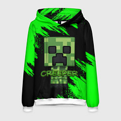 Толстовка-худи мужская MINECRAFT CREEPER, цвет: 3D-белый