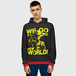 Толстовка-худи мужская One Piece We Go World, цвет: 3D-красный — фото 2