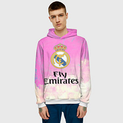 Толстовка-худи мужская Реал Мадрид, цвет: 3D-белый — фото 2