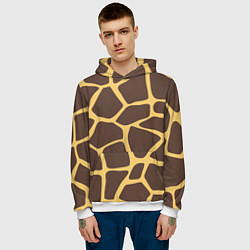 Толстовка-худи мужская Окрас жирафа, цвет: 3D-белый — фото 2