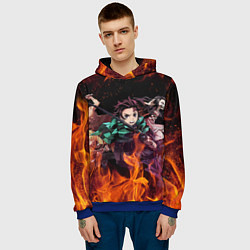 Толстовка-худи мужская KIMETSU NO YAIBA, цвет: 3D-синий — фото 2