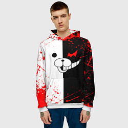 Толстовка-худи мужская MONOKUMA, цвет: 3D-белый — фото 2