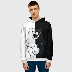 Толстовка-худи мужская MONOKUMA, цвет: 3D-белый — фото 2