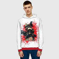 Толстовка-худи мужская Bloodhound 3D White, цвет: 3D-красный — фото 2