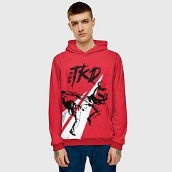Толстовка-худи мужская Taekwondo, цвет: 3D-красный — фото 2
