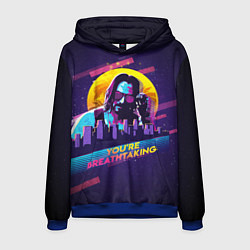 Толстовка-худи мужская You Are Breathtaking!, цвет: 3D-синий