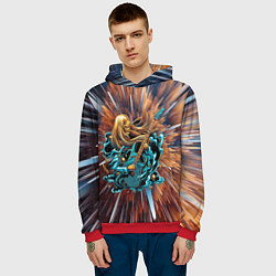 Толстовка-худи мужская ROCK GIRL, цвет: 3D-красный — фото 2