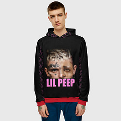 Толстовка-худи мужская Lil Peep, цвет: 3D-красный — фото 2