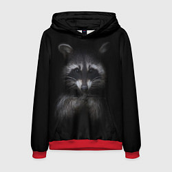 Толстовка-худи мужская Енот, цвет: 3D-красный