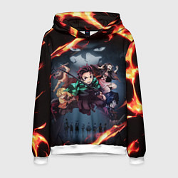 Толстовка-худи мужская KIMETSU NO YAIBA, цвет: 3D-белый