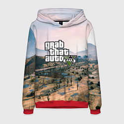 Толстовка-худи мужская Grand Theft Auto 5, цвет: 3D-красный