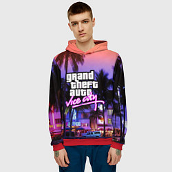 Толстовка-худи мужская Grand Theft Auto Vice City, цвет: 3D-красный — фото 2