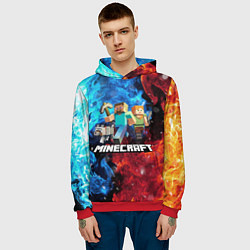 Толстовка-худи мужская Minecraft Майнкрафт, цвет: 3D-красный — фото 2