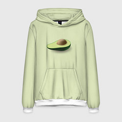 Толстовка-худи мужская Авокадо, цвет: 3D-белый