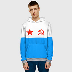 Толстовка-худи мужская ВМФ СССР, цвет: 3D-меланж — фото 2
