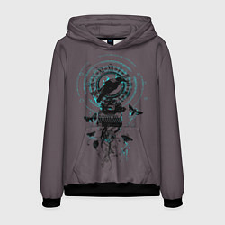 Толстовка-худи мужская Черный ворон, цвет: 3D-черный