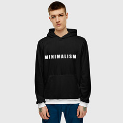 Толстовка-худи мужская Minimalism, цвет: 3D-белый — фото 2