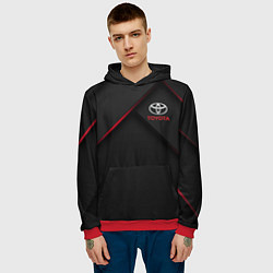 Толстовка-худи мужская TOYOTA, цвет: 3D-красный — фото 2
