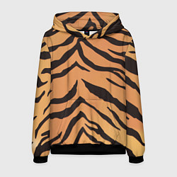 Толстовка-худи мужская Тигриный камуфляж, цвет: 3D-черный