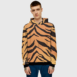 Толстовка-худи мужская Тигриный камуфляж, цвет: 3D-черный — фото 2