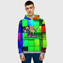 Толстовка-худи мужская MINECRAFT, цвет: 3D-меланж — фото 2