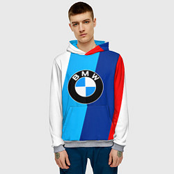 Толстовка-худи мужская BMW, цвет: 3D-меланж — фото 2