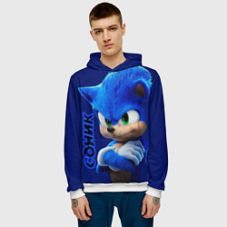 Толстовка-худи мужская SONIC, цвет: 3D-белый — фото 2