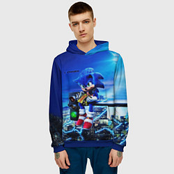 Толстовка-худи мужская SONIC, цвет: 3D-синий — фото 2