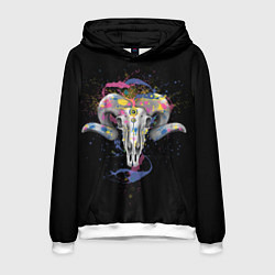 Толстовка-худи мужская Skull and splash, цвет: 3D-белый