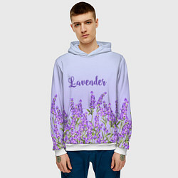 Толстовка-худи мужская Lavander, цвет: 3D-белый — фото 2