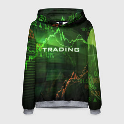 Толстовка-худи мужская Трейдинг 03, цвет: 3D-меланж