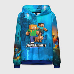 Толстовка-худи мужская Minecraft Майнкрафт, цвет: 3D-синий