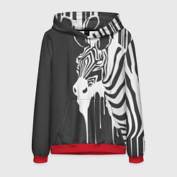 Толстовка-худи мужская Зебра, цвет: 3D-красный