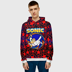 Толстовка-худи мужская Sonic, цвет: 3D-белый — фото 2