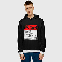 Толстовка-худи мужская Punks Not Dead, цвет: 3D-белый — фото 2