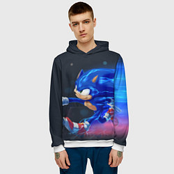 Толстовка-худи мужская SONIC, цвет: 3D-белый — фото 2