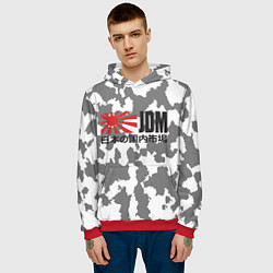 Толстовка-худи мужская JDM Style, цвет: 3D-красный — фото 2