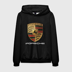 Толстовка-худи мужская PORSCHE, цвет: 3D-черный