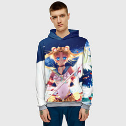 Толстовка-худи мужская SAILOR MOON, цвет: 3D-меланж — фото 2