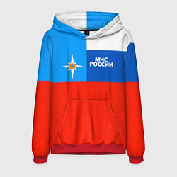 Толстовка-худи мужская Флаг МЧС России, цвет: 3D-красный