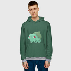 Толстовка-худи мужская Pokemon Bulbasaur, цвет: 3D-меланж — фото 2