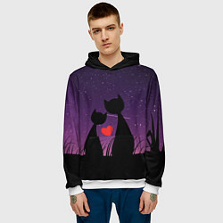 Толстовка-худи мужская Котики, цвет: 3D-белый — фото 2