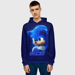 Толстовка-худи мужская SONIC, цвет: 3D-синий — фото 2