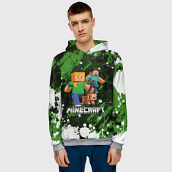 Толстовка-худи мужская Minecraft Майнкрафт, цвет: 3D-меланж — фото 2