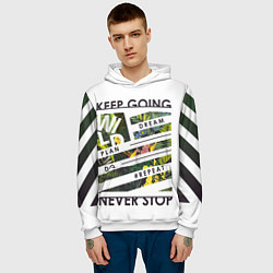 Толстовка-худи мужская Off-White: Keep Going, цвет: 3D-белый — фото 2