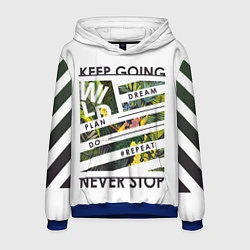 Толстовка-худи мужская Off-White: Keep Going, цвет: 3D-синий